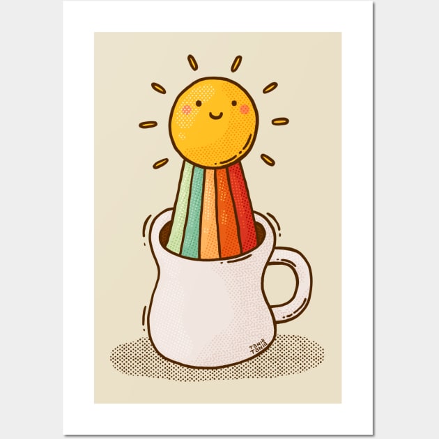 Sun, Rainbow, Coffee Wall Art by Tania Tania